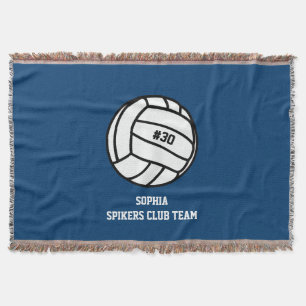 Personalised Volleyball Team, Player Name & Number Throw Blanket