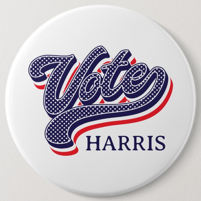 Personalised Vote Election Stars and Stripes  6 Cm Round Badge (Front)