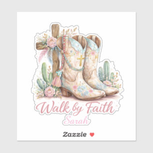 Personalised Walk By Faith Sticker
