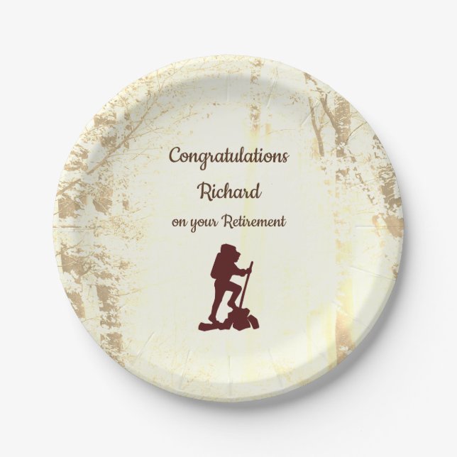 Personalised Walker design Retirement Paper Plate (Front)