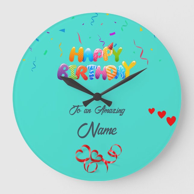 Personalised Wall Clock – Unique Birthday Gift (Front)