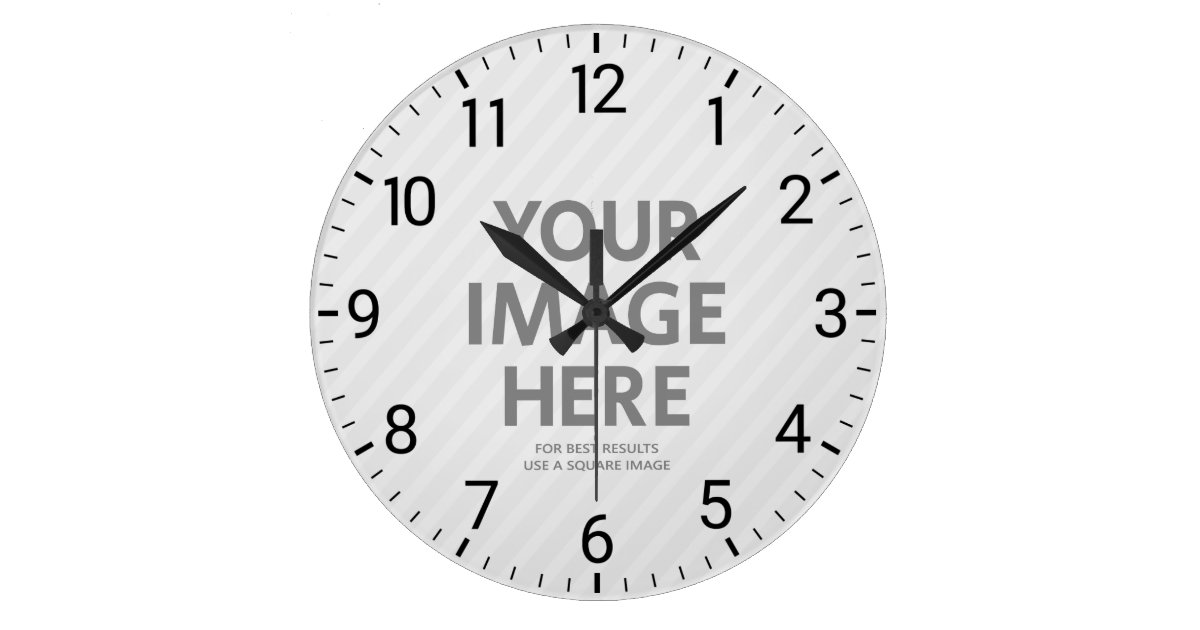 Personalised Wall Clocks Custom Big Round Photo Zazzle