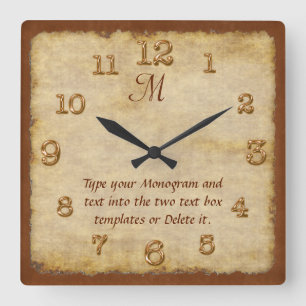 Personalised Wall Clocks YOUR MONOGRAM and TEXT