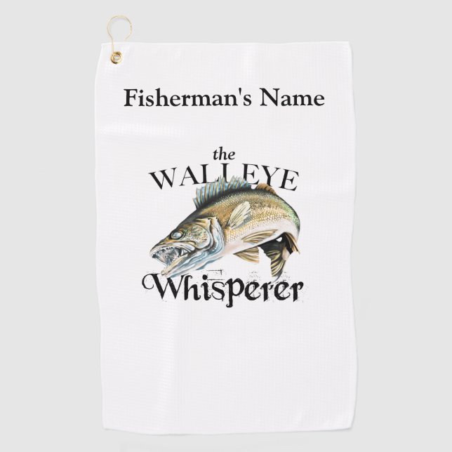Personalised Walleye Whisperer Light Fishing Towel (Front)