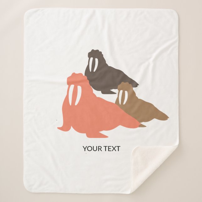 Personalised Walrus Herd Shepra Blanket (Front)