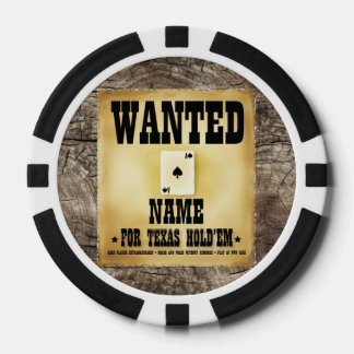 Personalised Wanted for Texas Hold'em Poker Chips