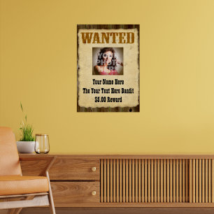 Personalised Wanted Old-Time Photo Posters
