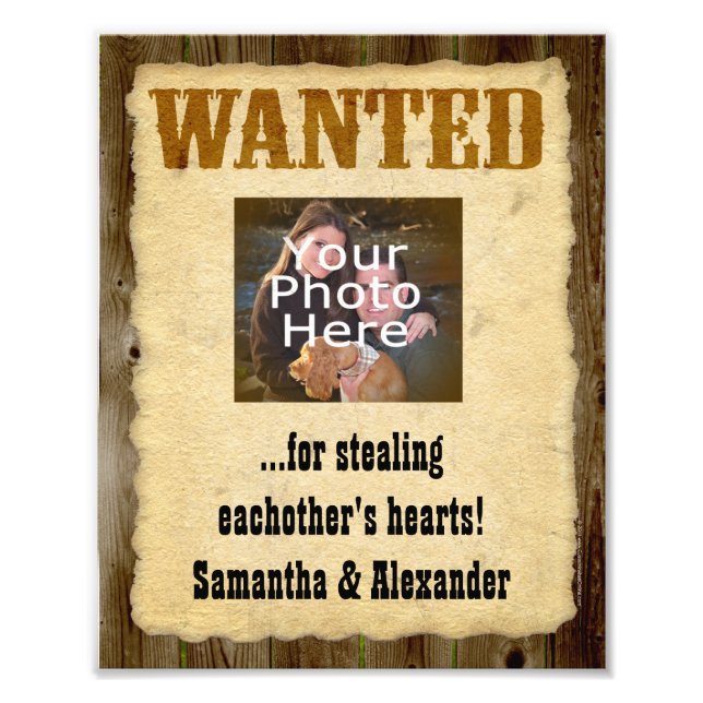 Personalised Wanted Poster, Old West Vintage Photo (Front)