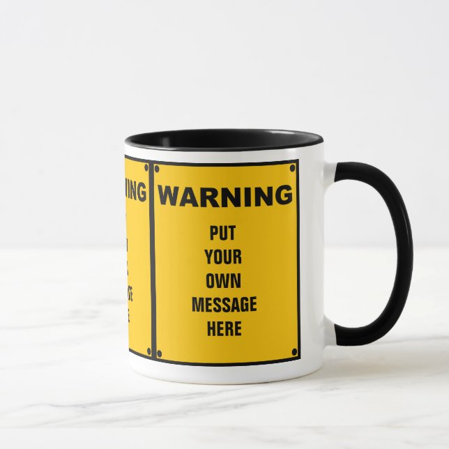 Personalised Warning Sign Mug (Right)