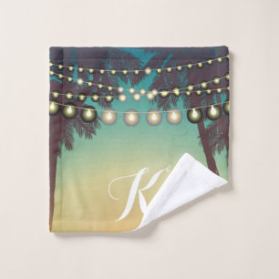 Personalised Wash Cloth Beach Sunset Palm Tree Str