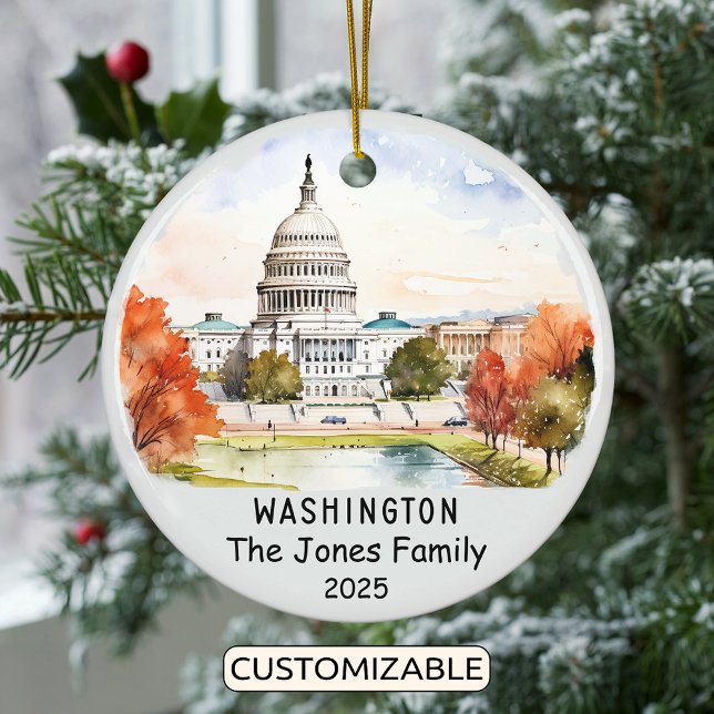 Personalised Washington Ornament, USA Ceramic Ornament (Creator Uploaded)