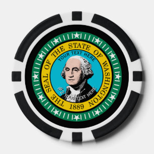 Personalised Washington State Flag on a Poker Chips