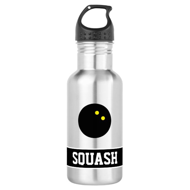 Personalised water bottle gift for squash player (Front)