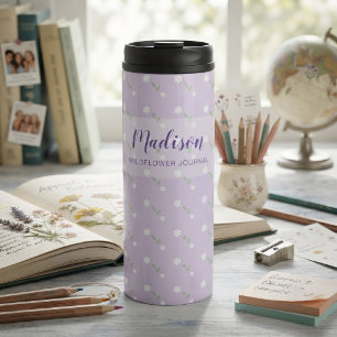 Personalised Water Bottle with Name, Wildflower
