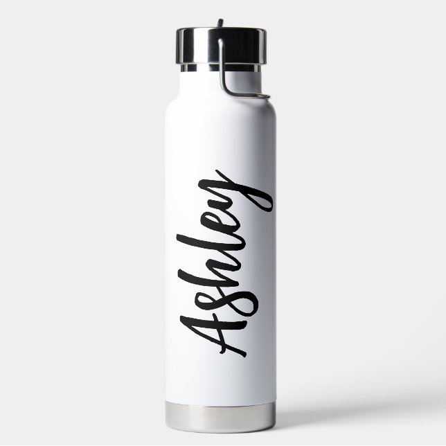 Personalised Water Bottle with Straw – Custom Name (Left)