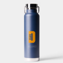 Personalised Water Bottles, Blue and Orange Travel