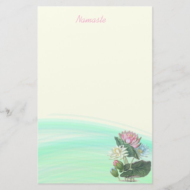 Personalised Water Lily Pool Stationery (Front)