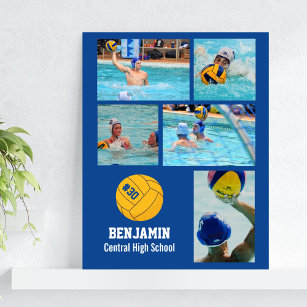 Personalised Water Polo Photo Collage Team Name #  Poster