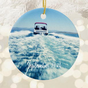 Personalised Water Sports Speed Boat Photo Ceramic Ornament