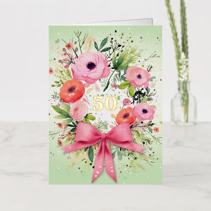 Personalised Watercolor Anniversary Elegant Card 