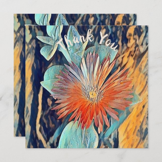 Personalised Watercolor Art TableRose Thank you Card (Front/Back)