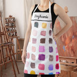Personalised Watercolor Artist  Apron<br><div class="desc">This apron is decorated with a pattern of watercolors samples in pink,  purple,  and beige.
Perfect for an artist or someone who enjoys painting.
Personalise this apron with your name or monogram.
Original Watercolor © Michele Davies.</div>