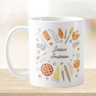 Personalised Watercolor Baking Pastry Chef Coffee Mug