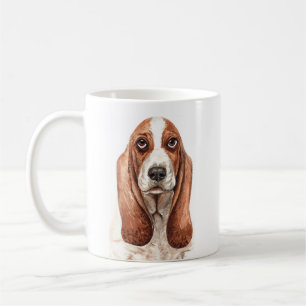 Personalised Watercolor Basset Hound Mug