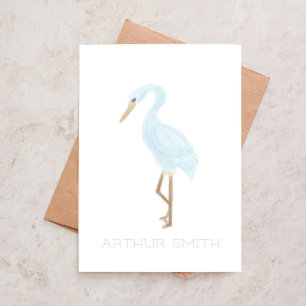 Personalised Watercolor Blue Crane Thank You Card
