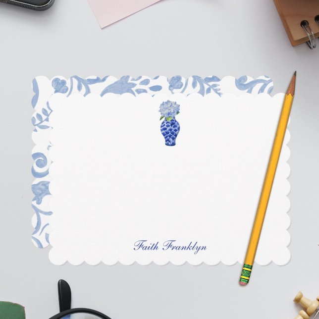 Personalised Watercolor Blue Hydrangea  Thank You Card (Creator Uploaded)