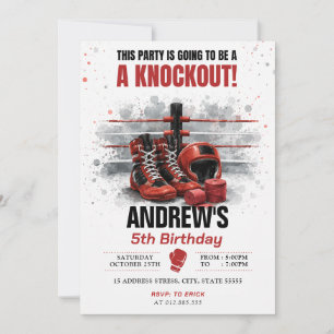 Personalised Watercolor Boxing Birthday Invitation