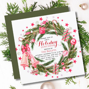 Personalised Watercolor Bullfinch Christmas Invitation