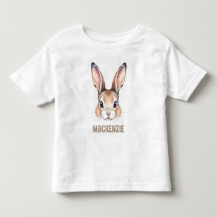 Personalised Watercolor Bunny Face Cute Rabbit Toddler T-Shirt