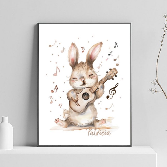 Personalised watercolor bunny nursery wall art (Creator Uploaded)