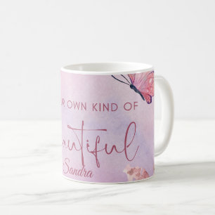 Personalised Watercolor Butterflies and Flowers Coffee Mug