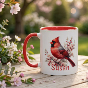 Personalised Watercolor Cardinal Mug