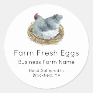 Personalised Watercolor Chicken Egg Carton Label