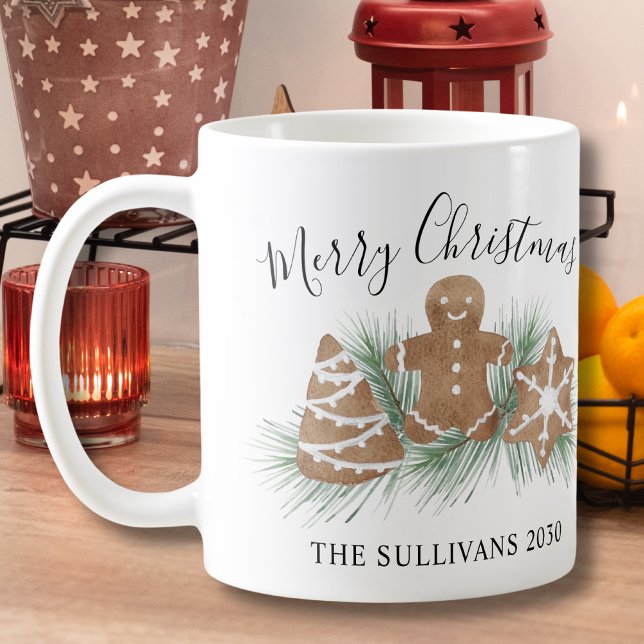 Personalised Watercolor Christmas Cookies Coffee Mug (Creator Uploaded)