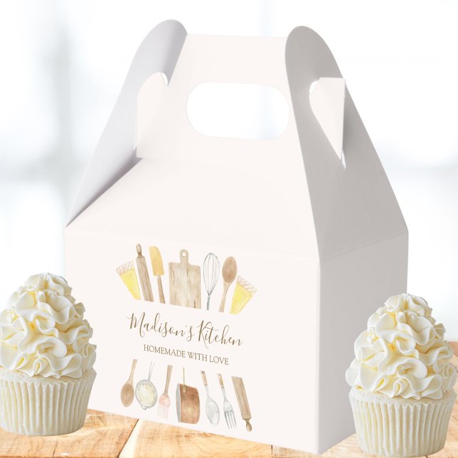 Personalised Watercolor Cooking Baking Tools Favour Box (In situ)