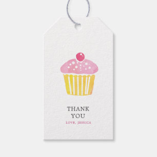 Personalised Watercolor Cupcake Thank You Gift Tag