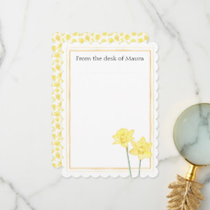 Personalised Watercolor Daffodil Thank You Card