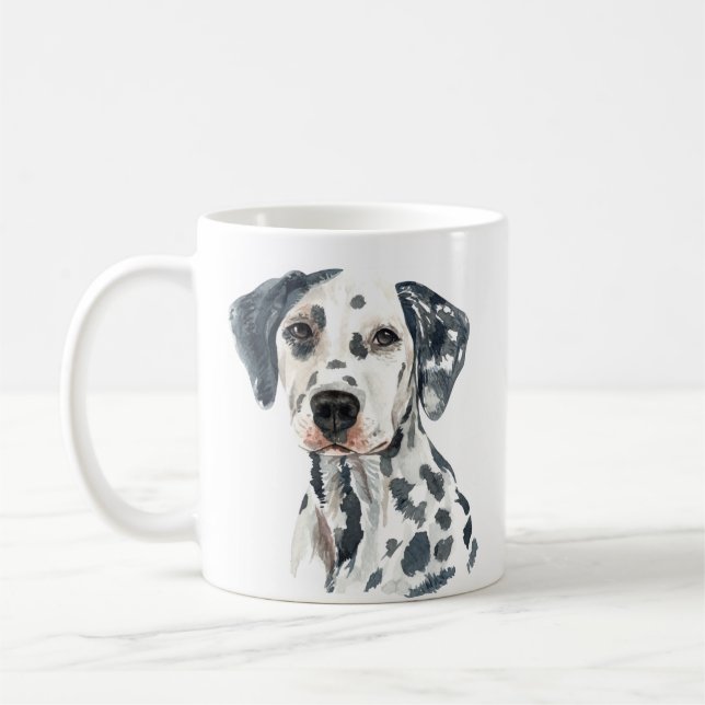 Personalised Watercolor Dalmatian Coffee Mug (Left)