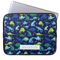 Personalised Watercolor Dinosaur Pattern Blue Kids