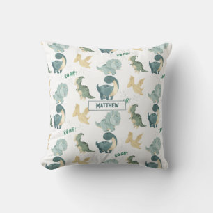 Personalised Watercolor Dinosaurs Cushion