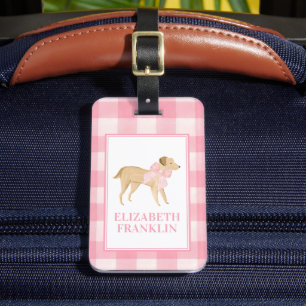 Personalised Watercolor Dog School Bag Tag