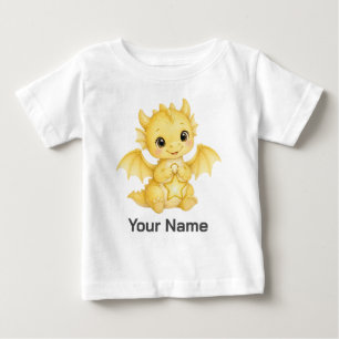 Personalised Watercolor Dragon With Star Lantern Baby T-Shirt