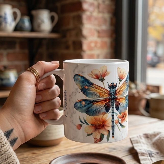 Personalised Watercolor Dragonfly Mug (Creator Uploaded)