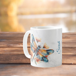 Personalised Watercolor Dragonfly Mug