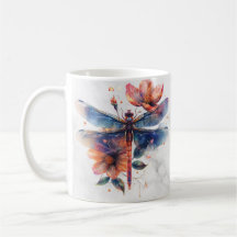  Personalised Watercolor Dragonfly Mug 