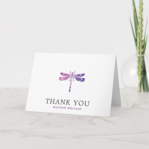 Personalised Watercolor Dragonfly Thank You
